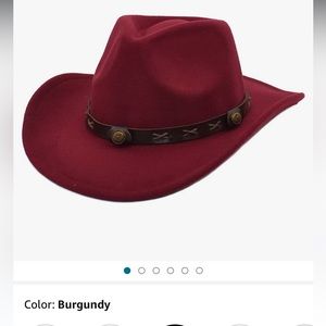 Suede maroon cowboy hat